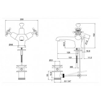 Смеситель для раковины Burlington Birkenhead BI4