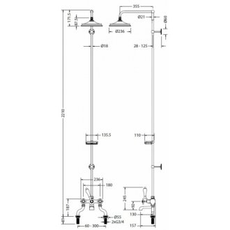 Душевая стойка Burlington Birkenhead H185-BI BLA