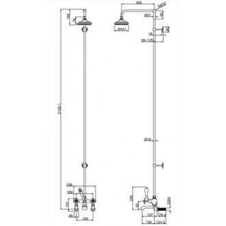 Душевая стойка Burlington Birkenhead H295-BI