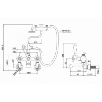 Смеситель для ванны Burlington Claremont Regent CLR17A