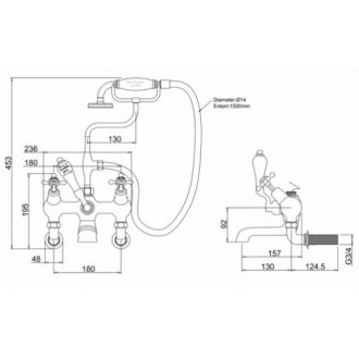 Смеситель для ванны Burlington Claremont CL21