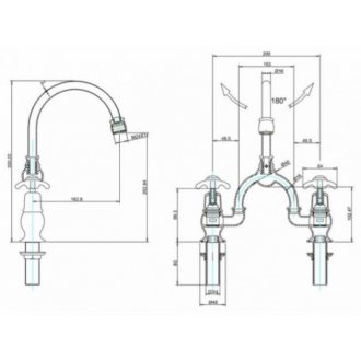 Смеситель для раковины Burlington Claremont Regent CLR27 BLA