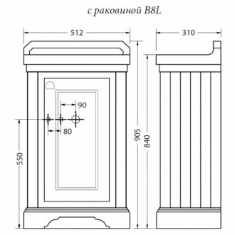 Мебель для ванной Burlington Classic FC11W-R+B8