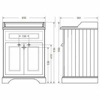 Мебель для ванной Burlington Classic FF8S+B14