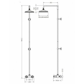 Душевая стойка Burlington Eden BEF1S+V60