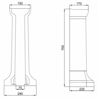 Раковина Burlington Guild GU0561SCW с пьедесталом GU0101CW