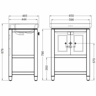 Мебель для ванной Burlington Riviera RIVF650P-R+RIV2