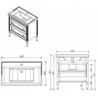 Мебель для ванной Caprigo Albion Concept 80 с ящиками