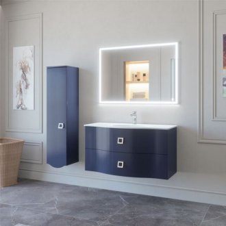 Мебель для ванной Caprigo Nokturn 100 со стеклянной раковиной и двумя ящиками