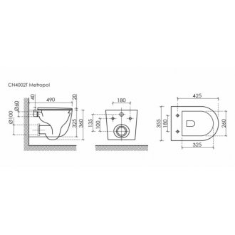 Унитаз подвесной Ceramica Nova Metropol CN4002T