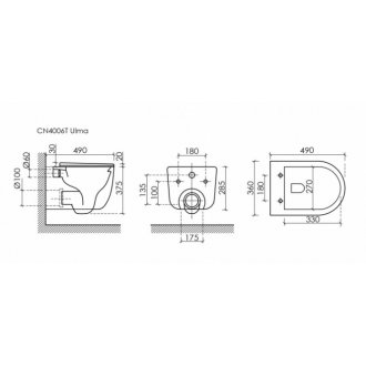 Унитаз подвесной Ceramica Nova Ulma CN4006T