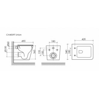 Унитаз подвесной Ceramica Nova Union CN4009T