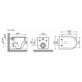 Унитаз подвесной Ceramica Nova Uno CN11001