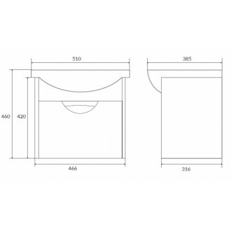 Мебель для ванной Cersanit Basic 50 см подвесная
