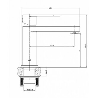 Смеситель для раковины Cersanit Elio 63044