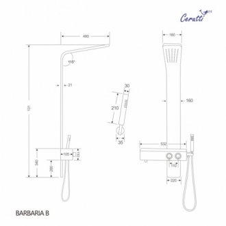 Душевая панель CeruttiSpa Barbaria B CT9657