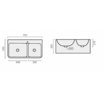 Раковина CeruttiSpa Double Como CT9700