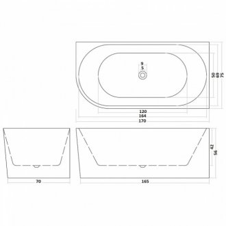 Ванна CeruttiSpa Ami CT10091 170х75