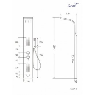 Душевая панель CeruttiSpa Celia W CT10402