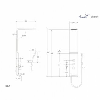 Душевая панель CeruttiSpa Sella S CT8990