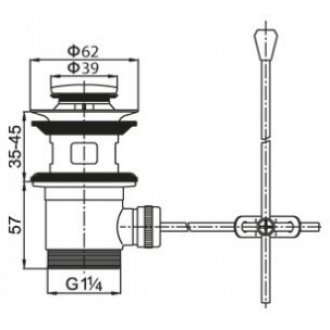 Донный клапан для раковины Cezares CZR-SA2