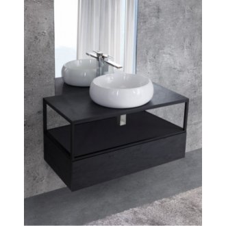 Мебель для ванной Cezares Cadro 100 Nero со столешницей
