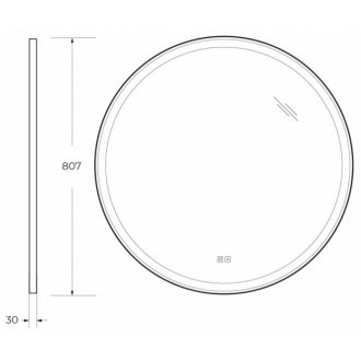 Зеркало Cezares Cadro CZR-SPC-CADRO-800-LED-TCH-WARM