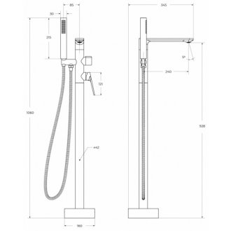 Смеситель для ванны Cezares COMFORT-VDP-01