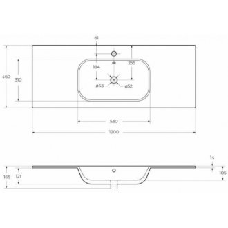 Тумба с раковиной Cezares Duet 120-CZR-NAT-120-LVB Bianco Opaco