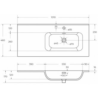 Мебель для ванной Cezares Eco-CER-N 100-2C-1A-SG-CZR-8095-100-R Bianco Lucido