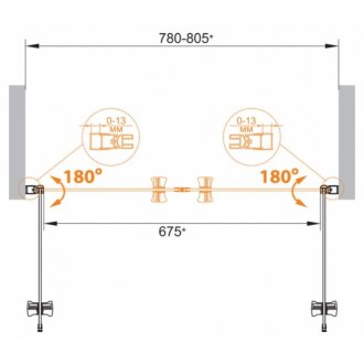 Душевая дверь Cezares ECO-O-B-2-80