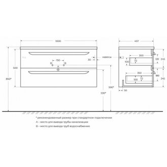 Мебель для ванной Cezares Eco-CER-N 100-CZR-8095-100-L Bianco Lucido