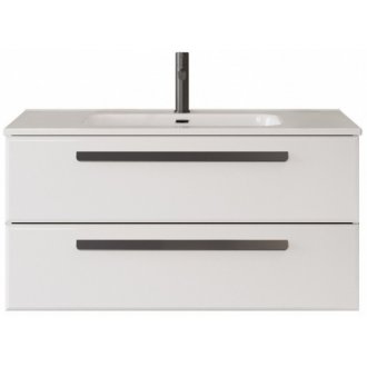 Тумба с раковиной и зеркалом Cezares Eco-CER-N 100-CZR-8095-100-RS156BL.3/512 Bianco Lucido