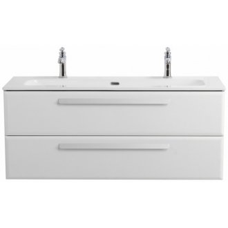 Тумба с раковиной и зеркалом Cezares Eco-CER-N 120-CZR-8073-120-1-2-RS156SC.3/512 Bianco Lucido