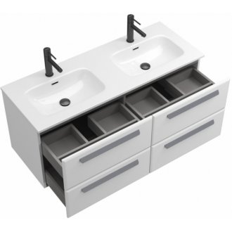 Тумба с раковиной Cezares Eco-CER-N 120-4C-CZR-8073-120-2-RS156GR.3/320 Bianco Lucido