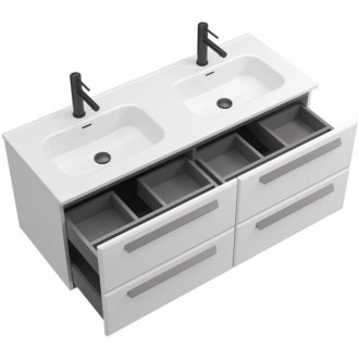 Тумба с раковиной Cezares Eco-CER-N 120-4C-CZR-8095-120-2-RS156GR.3/320 Bianco Lucido