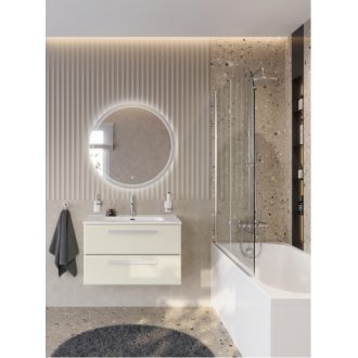 Тумба с раковиной и зеркалом Cezares Eco-CER-N 80-CZR-8095-80-RS156SC.3/320 Альпака