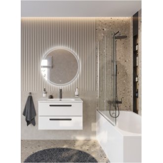 Тумба с раковиной и зеркалом Cezares Eco-CER-N 90-CZR-8095-90-RS156BL.3/512 Bianco Lucido