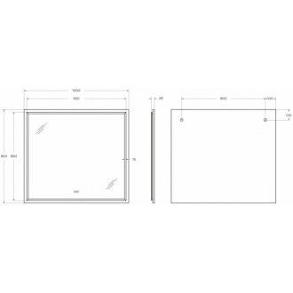 Зеркало Cezares Interni CZR-SPC-INT-1000-900-LED-TCH-WARM-BL