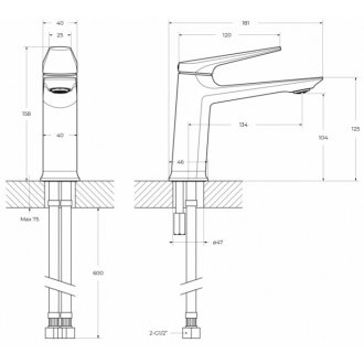 Смеситель для раковины Cezares LINER-LS-GM-W0