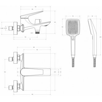 Смеситель для ванны Cezares LINER-VD-01