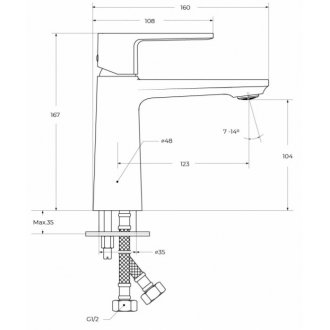 Смеситель для раковины Cezares LUX-LS-01-W0