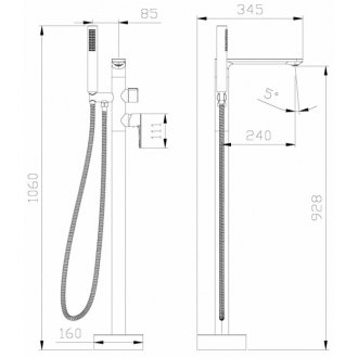 Смеситель для ванны Cezares LUX-VDP-01