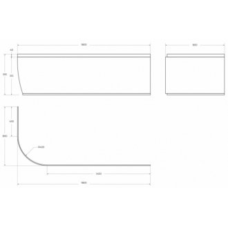 Панель передняя для ванны Cezares METAURO CORNER-180-SCR-L-W37