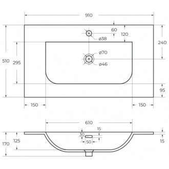 Тумба с раковиной Cezares Molveno 90-CZR-8099-90/50 Beton