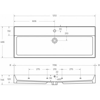 Тумба с раковиной Cezares Molveno 46-120-CZR-MIL-120-LVB Beton