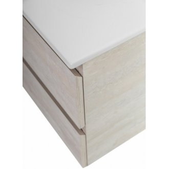 Тумба с раковиной и зеркалом Cezares Molveno 80-CZR-8099-80/50 Legno Bianco