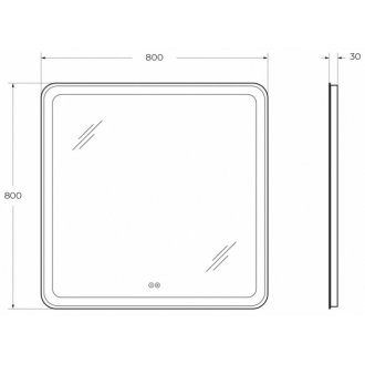 Зеркало Cezares Multicolore CZR-SPC-MC-800-800-RGB-TCH