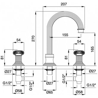 Смеситель для раковины Cezares OLIMP-BLS2-A-02-M