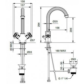 Смеситель для раковины Cezares OLIMP-LS2-03/24-M